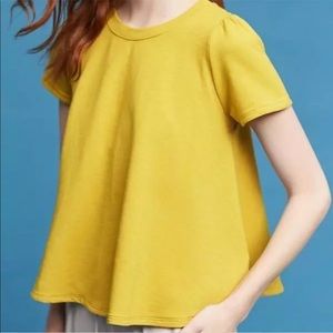 Anthropologie Eri + Ali Yellow Swing Top Medium